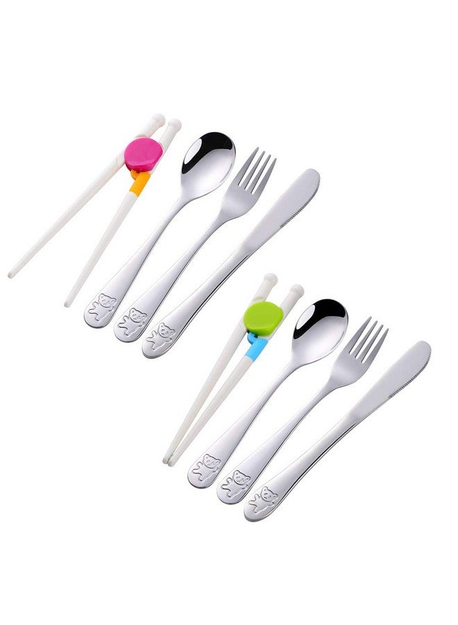 Poylim Kids Silverware, Stainless Steel Children Flatware Set, Toddler Utensils Set of 2, Silver - Image 1