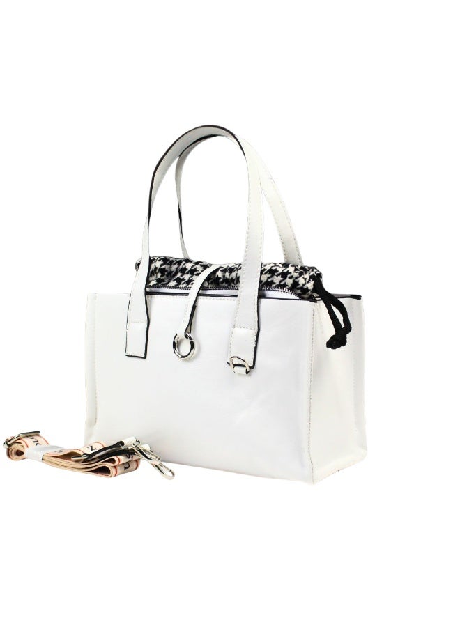 A stylish bag with a modern touch -white
