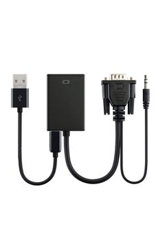 Generic Black VGA Male To HDMI Output 1080P HD and Audio TV AV HDTV Video Cable Converter Adapter  - Image 2