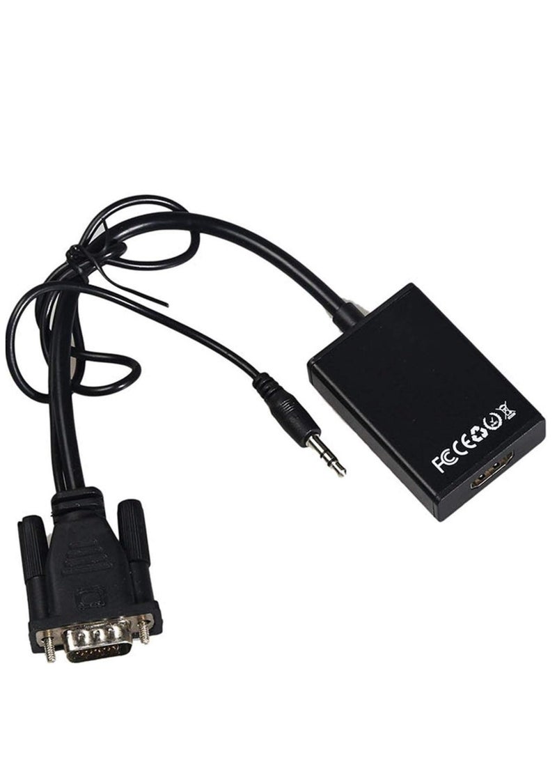 Black VGA Male To HDMI Output 1080P HD and Audio TV AV HDTV Video Cable Converter Adapter  - Image 3