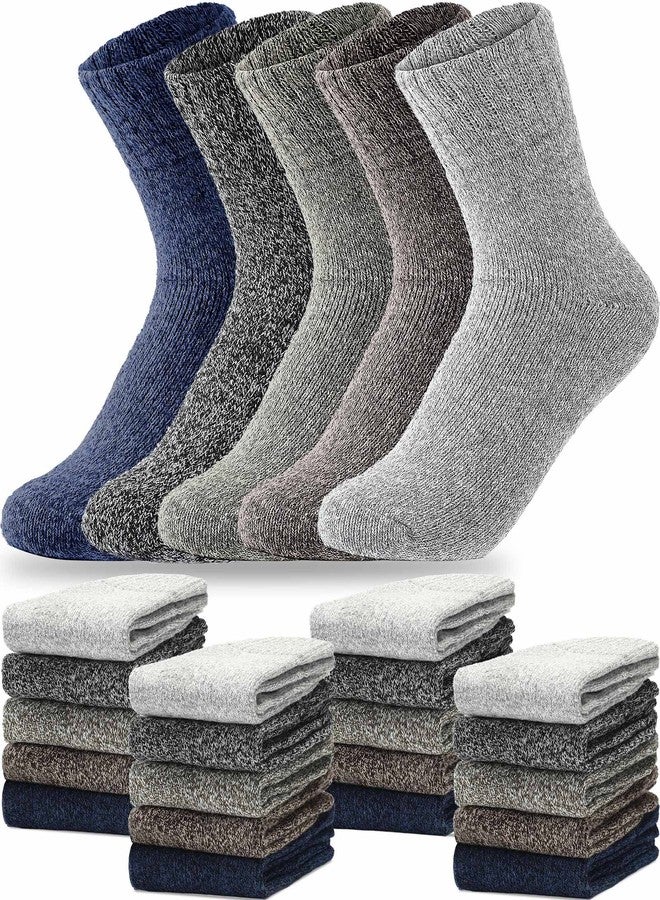 JaGely 20 Pairs Wool Socks for Women Knit Crew Calf Bulk Thick Warm Winter Crew Gifts Athletic Hiking Soft Casual Cozy Thermal Hiking Socks Christmas Gifts - Image 1