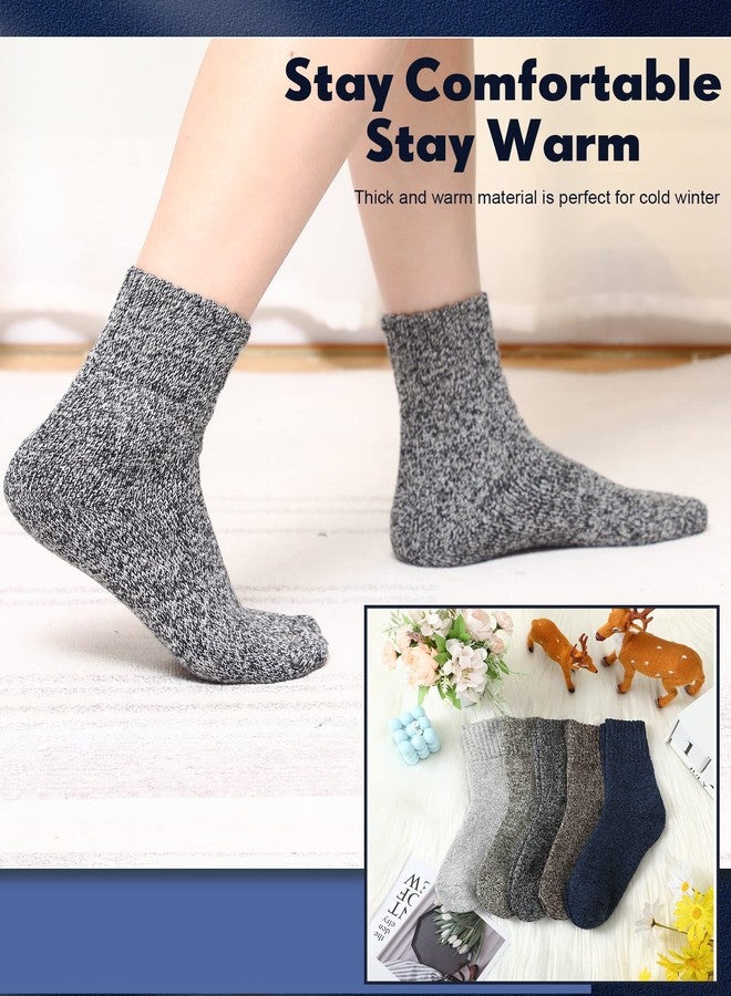 JaGely 20 Pairs Wool Socks for Women Knit Crew Calf Bulk Thick Warm Winter Crew Gifts Athletic Hiking Soft Casual Cozy Thermal Hiking Socks Christmas Gifts - Image 5