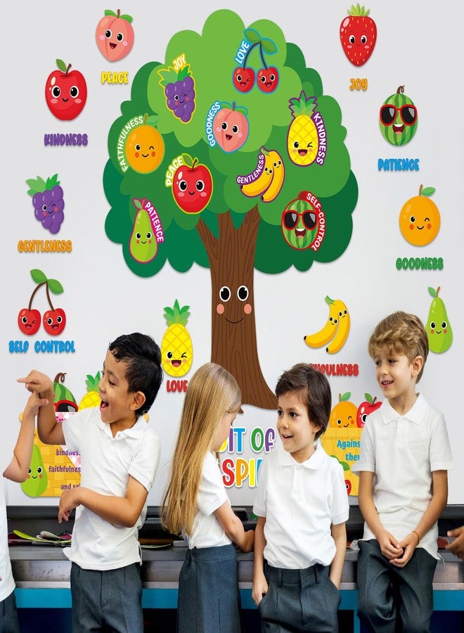 Lonfliness Fruit of The Spirit Bulletin Board Set VBS Vacation Bible School Paper Cutouts Back to School Classroom Decorations Wall Tree Decor for Sunday School Christian Nursery Chalkboard Door Teacher Supplies - Image 4