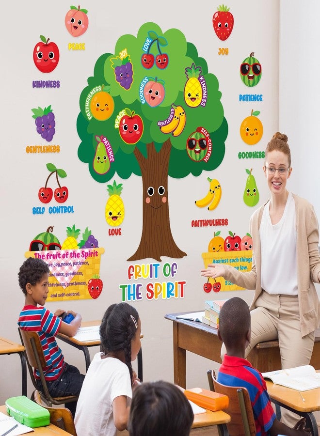 Lonfliness Fruit of The Spirit Bulletin Board Set VBS Vacation Bible School Paper Cutouts Back to School Classroom Decorations Wall Tree Decor for Sunday School Christian Nursery Chalkboard Door Teacher Supplies - Image 5