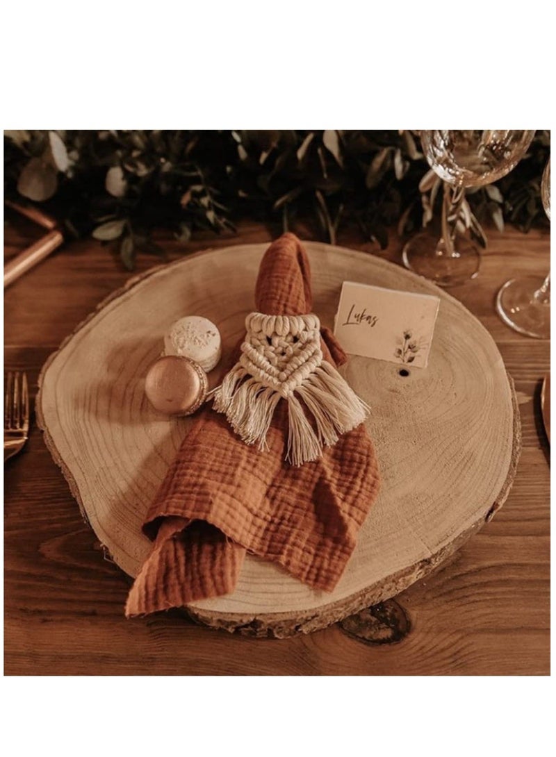 Napkin Rings Set of 6 Handmade Bohemia Macrame Woven Cotton Napkin Ring Holders for Wedding Party Farmhouse Dining Table Decor - Image 5