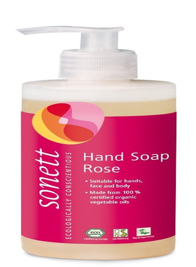 Sonett Organic Hand Soap Liquid Rose body care suitable For hands, face and body (Rose, 1 Count) Certified Organically Grown - Image 1