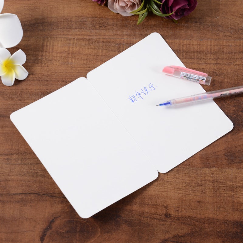 Thickened Kraft Paper Simple Blessing Message Holiday Universal Thank You Card Folding Flower Shop Handwritten Greeting Card - Image 1