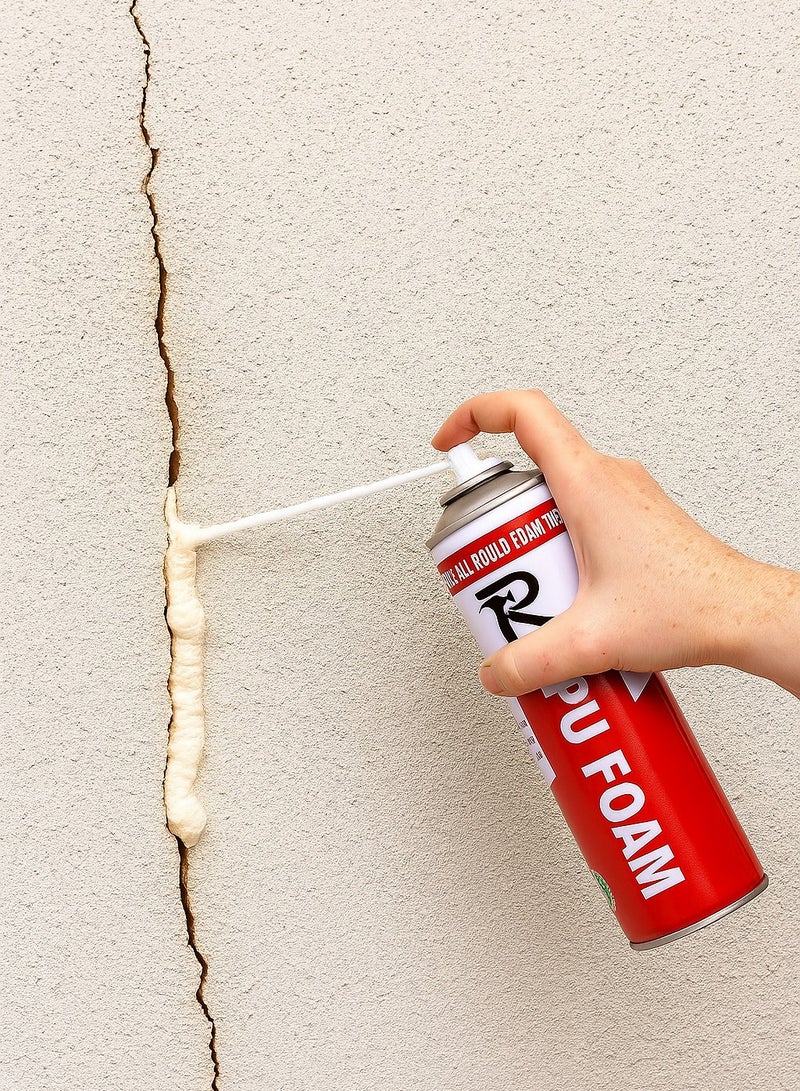 إيمان فوم بولي يوريثان تمدد بخاخ فوم متعدد الاستخدام عازل مانع تسرب لحشو الفجوات والشقوق للأبواب والنوافذ وأعمال البناء 450 مل - Image 2
