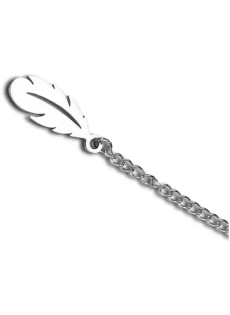 SOLDOUT Book Label Retro A Well Read Woman Stationery Page Mark Rectangular Leaf Pendant Metal Bookmark  - Image 3