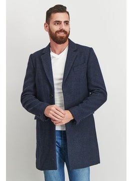 French Connection Men Regular Fit Micro Check Casual Blazer, Navy and Black  - Image 1