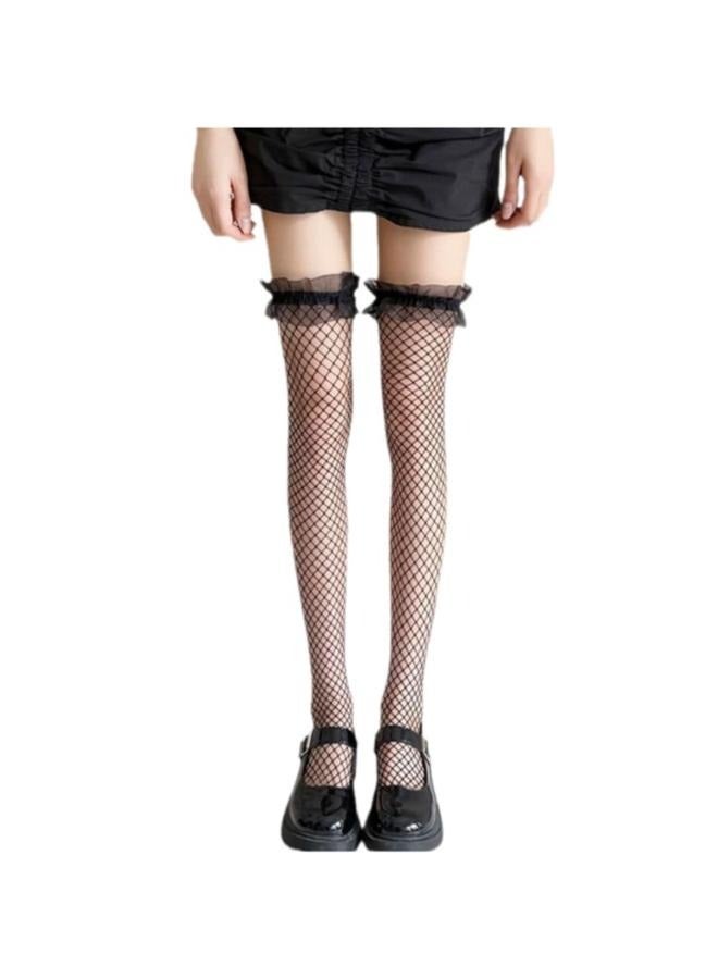 No brands Women's Thigh High Stockings Lace Top Pantyhose Net Mesh Stocking