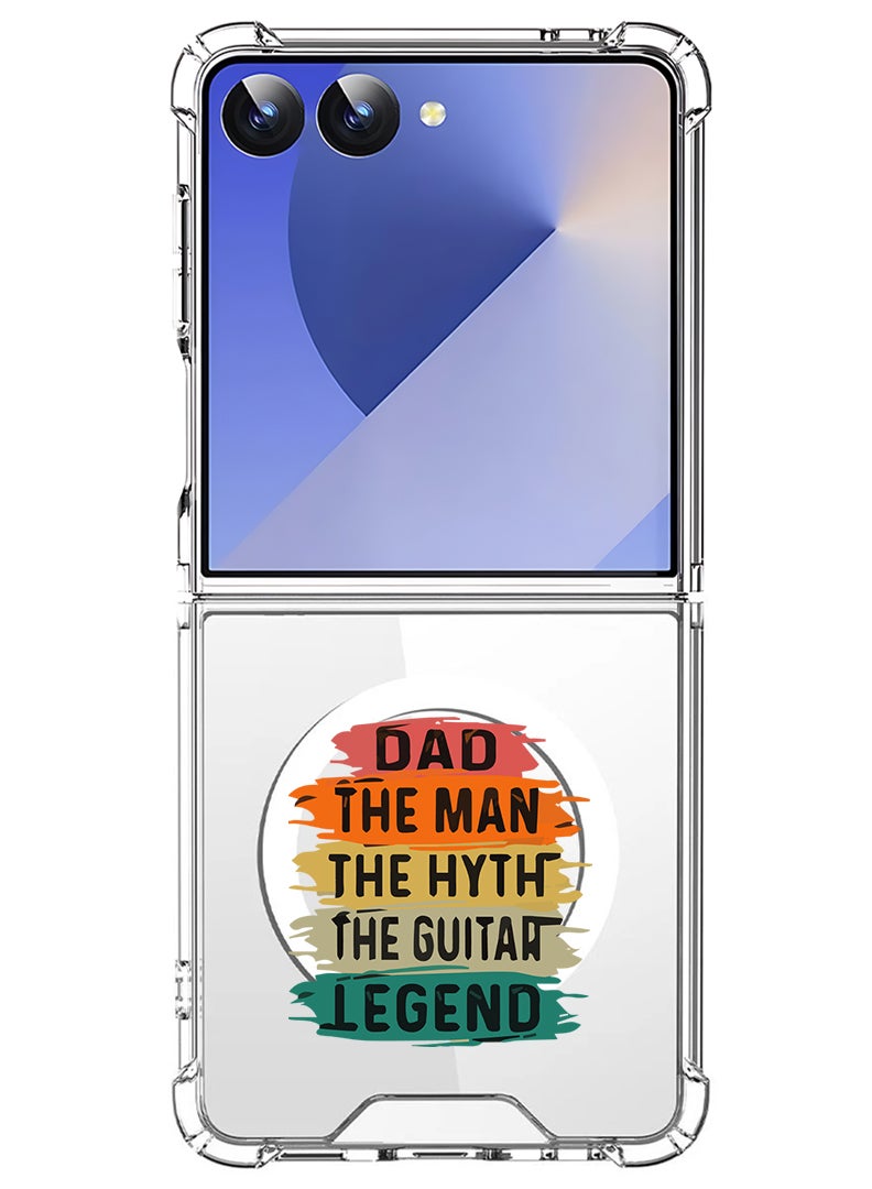 Theodor Magnetic Case for Samsung Galaxy Z Flip 7 Compatible with MagSafe Wireless Charging, Shockproof Phone Bumper Cover Dad-01 - Image 1