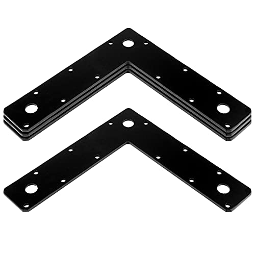 heneng 4 Pcs 9" x 9" L Shaped Mending Plate, Flat Corner Brace for Furniture, Shelves, Woodworking, 1/8" Thick - Image 5