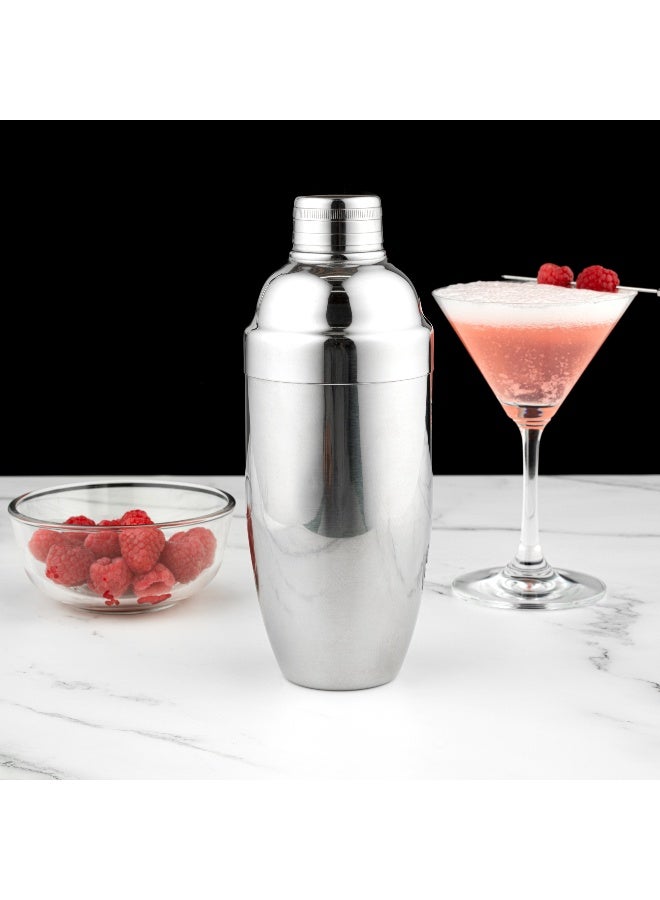 Restaurantware Bar Lux 24 Ounce Cocktail Shaker, 1 Heavy-Duty Cobbler Shaker - Mirrored Finish, Leak-Resistant, Silver Stainless Steel Martini Shaker, For Homes, Bars, Parties, or Restaurants, - Image 3