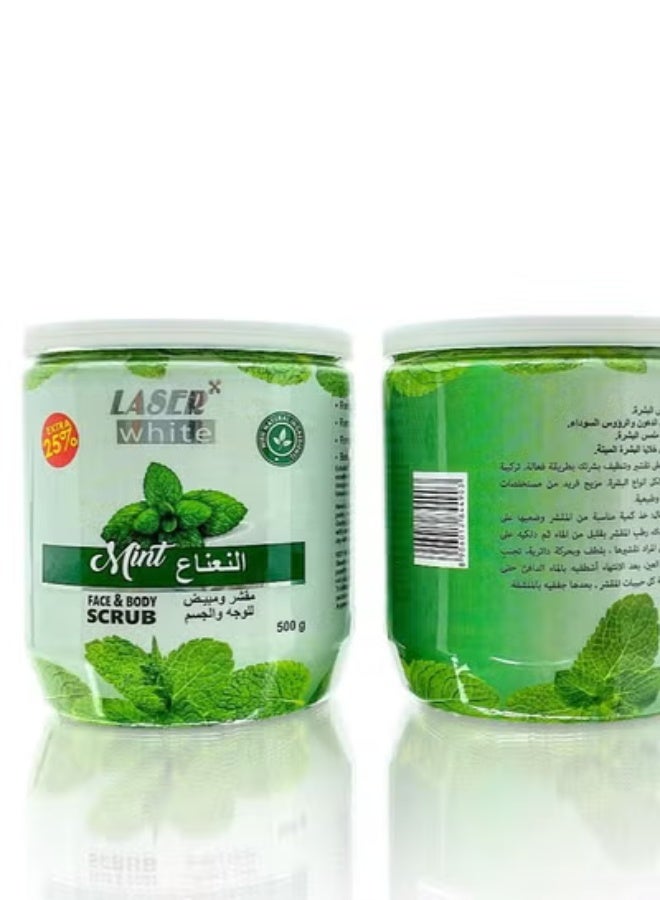 ليزر وايت مقشر ومبيض للوجة والجسم بالنعناع من ليزر وايت ٥٠٠ جرام - Image 3
