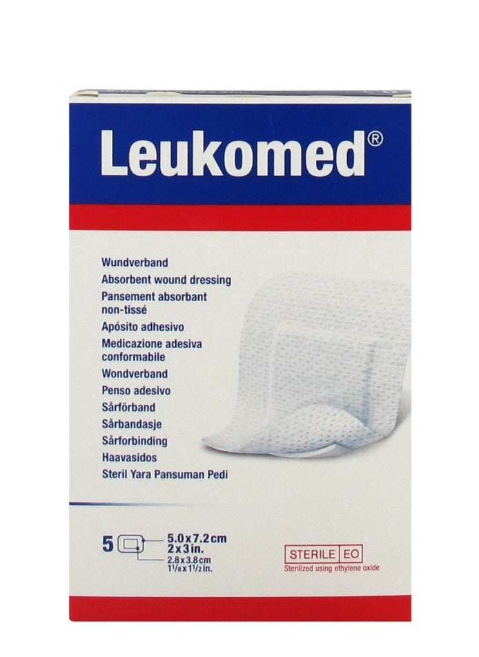 BSN - SPORTTEC BSN Medical Leukomed Non-Woven Sterile Adhesive Wound Dressing with Pad, 7.2 cm x 5 cm Size - Image 1
