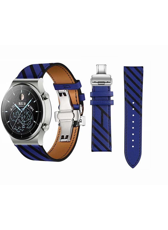 بيرفيي سوار بديل من الجلد الطبيعي لساعة هواوي GT2 برو أزرق - Image 1