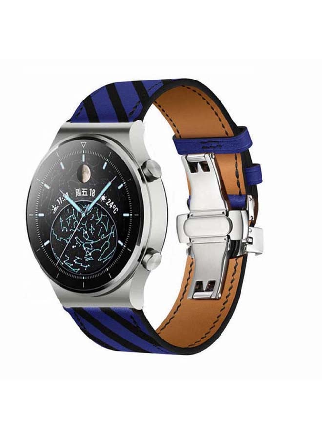 بيرفيي سوار بديل من الجلد الطبيعي لساعة هواوي GT2 برو أزرق - Image 2