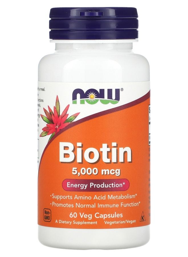 now Biotin 5000 mcg 60 Veg Capsules