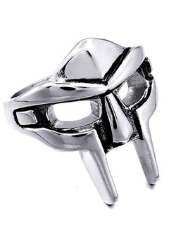 KASTWAVE Doom Mask Ring Biker Punk Ring Egyptian Pharaoh Ring, Viking Pagan Men's Rings, Vintage Biker Ring Gladiator Style Alloy Ring Silver Male Ring Jewelry Accessory 2Pcs 11#  - Image 2
