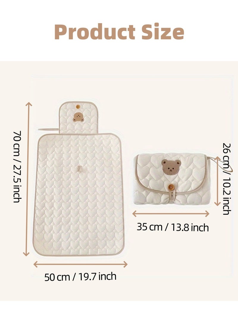 Mmmon Portable Foldable Diaper Pad, Diaper Changing Mat with Cute