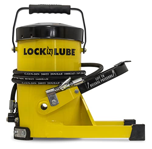 LockNLube GGun Grease Gun Fast Easy Greasing 10000psi Output Hands Free Foot Operation Pressure Relief Valve Mess Waste Free with GCoupler 2m Hydraulic Hose Heavy Duty Industrial Strength - Image 1