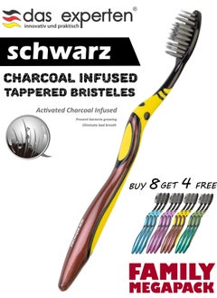 Das experten charcoal infused tappered toothbrush SCHWARZ 