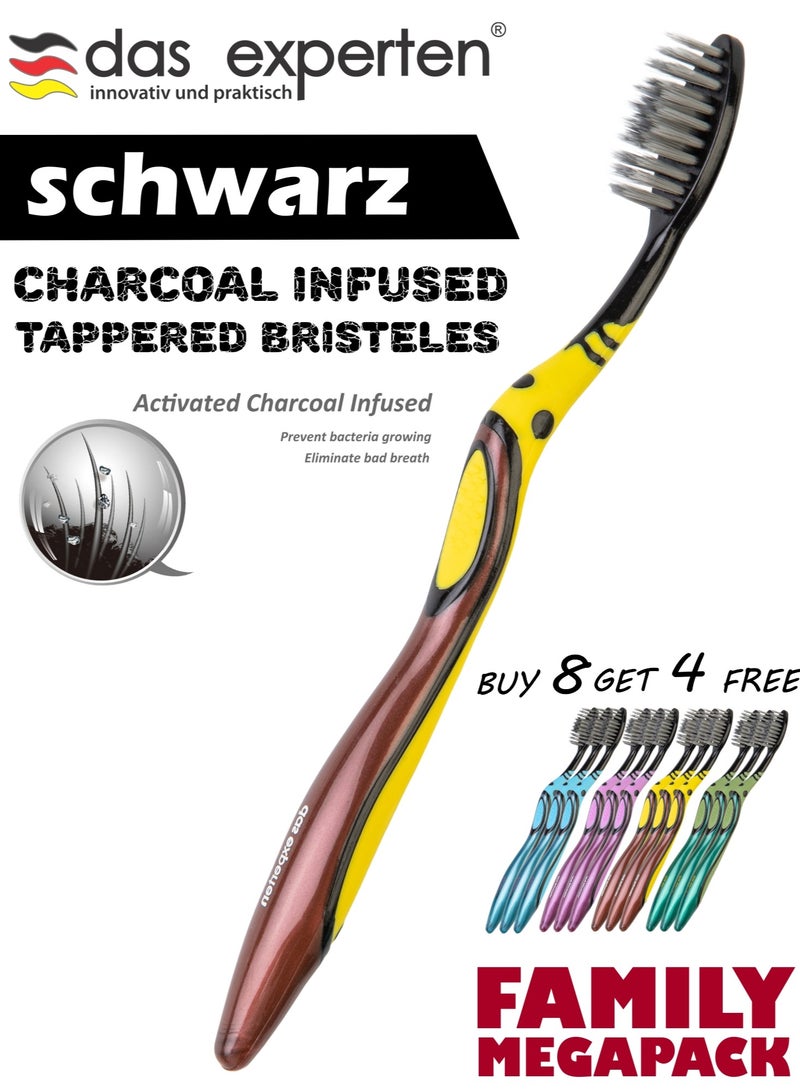 charcoal infused tappered toothbrush SCHWARZ