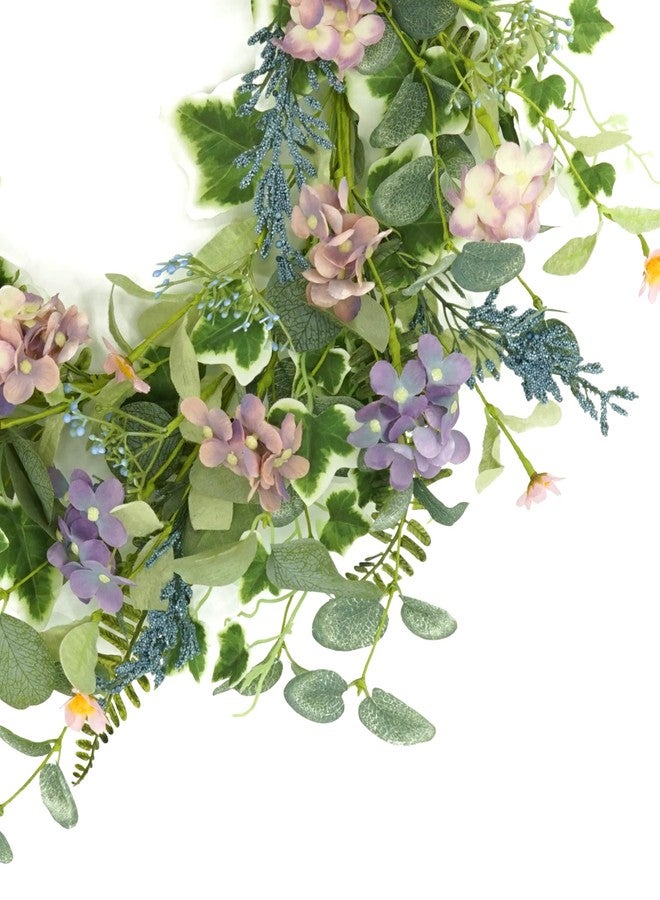 WreathDream أكاليل ربيعية اصطناعية من WreathDream لتزيين باب المنزل الأمامي، وإكليل صيفي مزين بأزهار الكوبية الأرجوانية، مناسب للباب الأمامي، والداخلي، والخارجي، والشرفة، والمنزل الريفي، والجدران، والنوافذ، والمهرجانات، وحفلات الزفاف. - Image 5