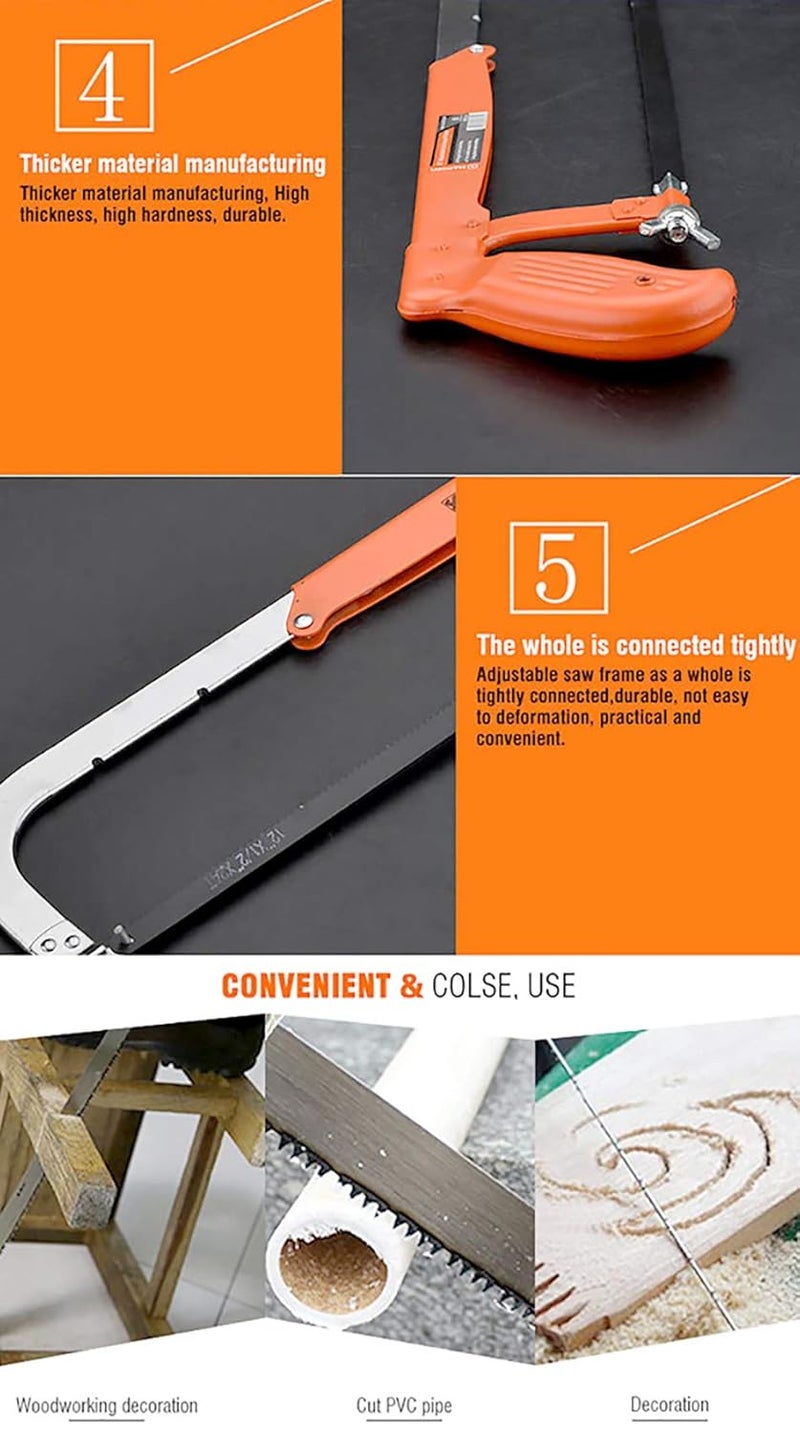 Harden 10 to 12 Adjustable Steel Hacksaw Saw Frame610703 - Image 4