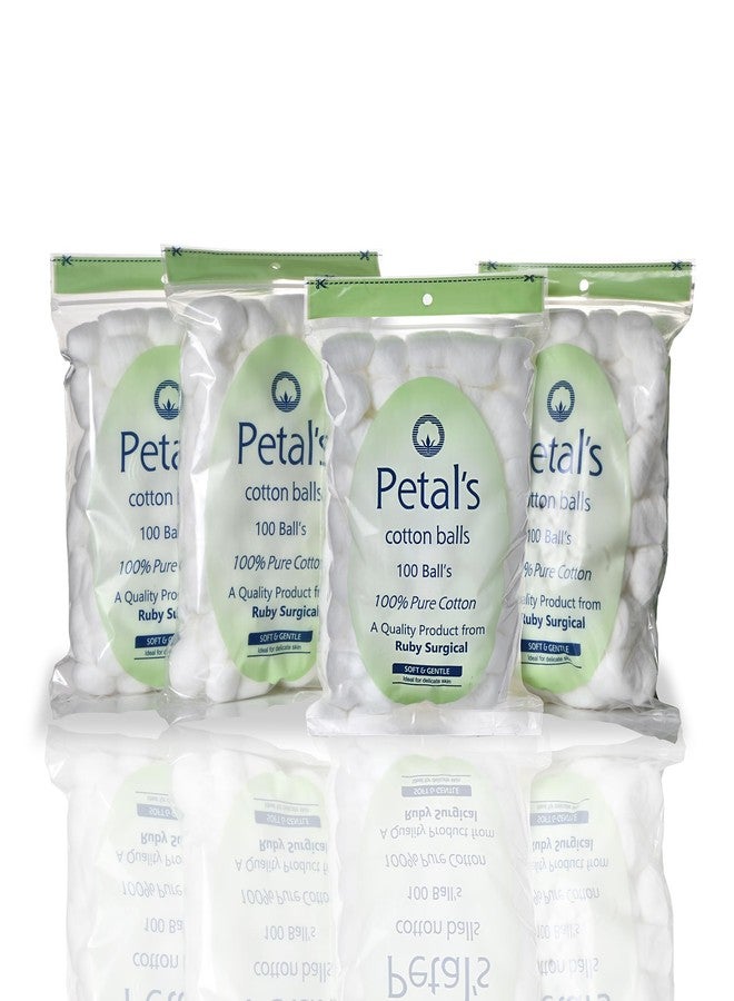Petals Cotton Balls Petal's,400 Ball's-Pack of 4| Soft & Gentle|100% Pure Cotton| Ideal For Delicate Skin. - Image 1