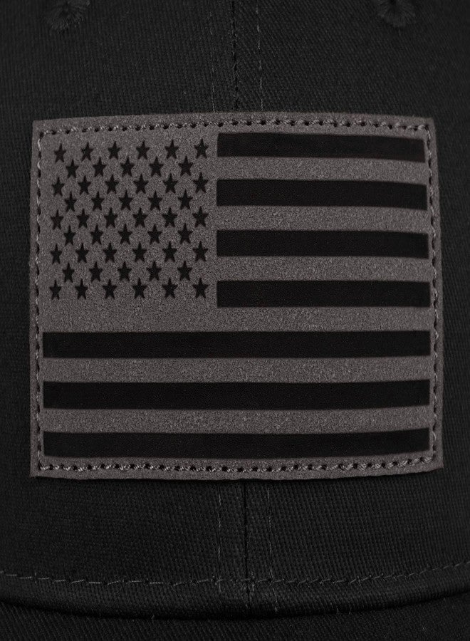 MixYoke American Flag Trucker Hat - Snapback Hats for Men Women Baseball Cap - Breathable Mesh & Adjustable Fit for Casual Wear, Black-1, One size - Image 4