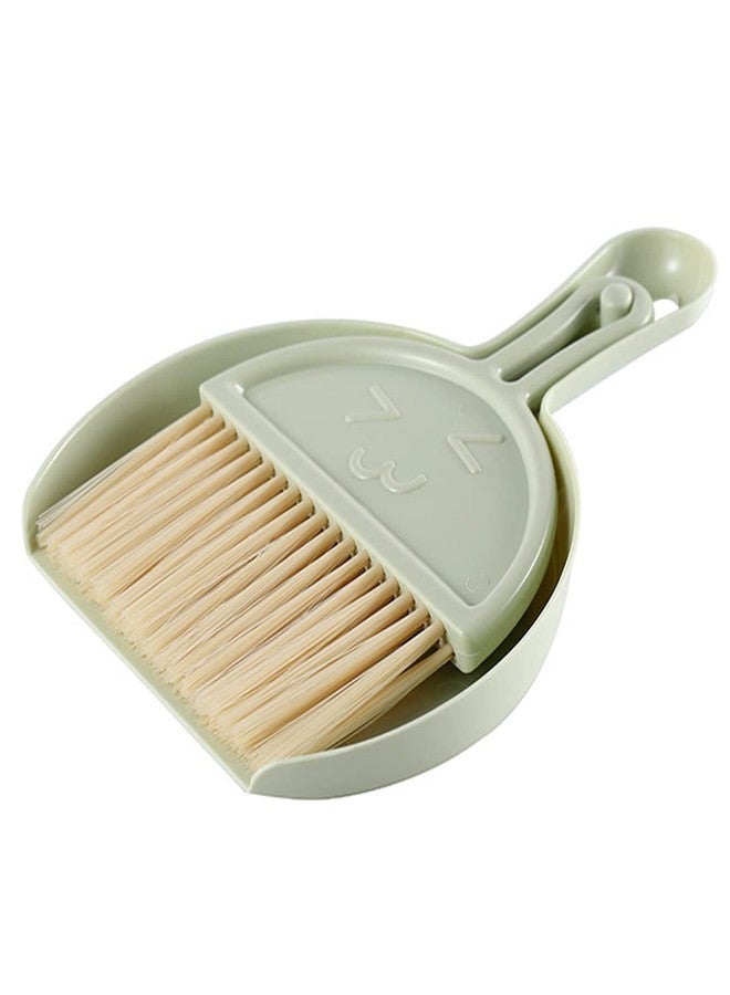Engjajo Mini Hand Brooms Small Dust Pan and Brush Set for Table, Desk, Countertop, Key Board, Cat, Dog and Other Pets (Green) (ENG547) - Image 1