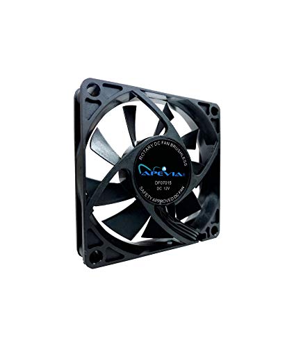 Apevia CF7015S-3 (3 Pk) 70mm x 70mm x15mm Black Case Fan W/4PIN Molex + 3PIN Motherboard Adapter - Image 3