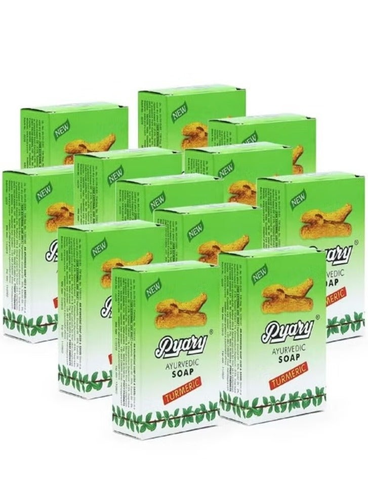 Pyary Turmeric Ayurvedic Turmeric Soap Consists of 12 Pieces