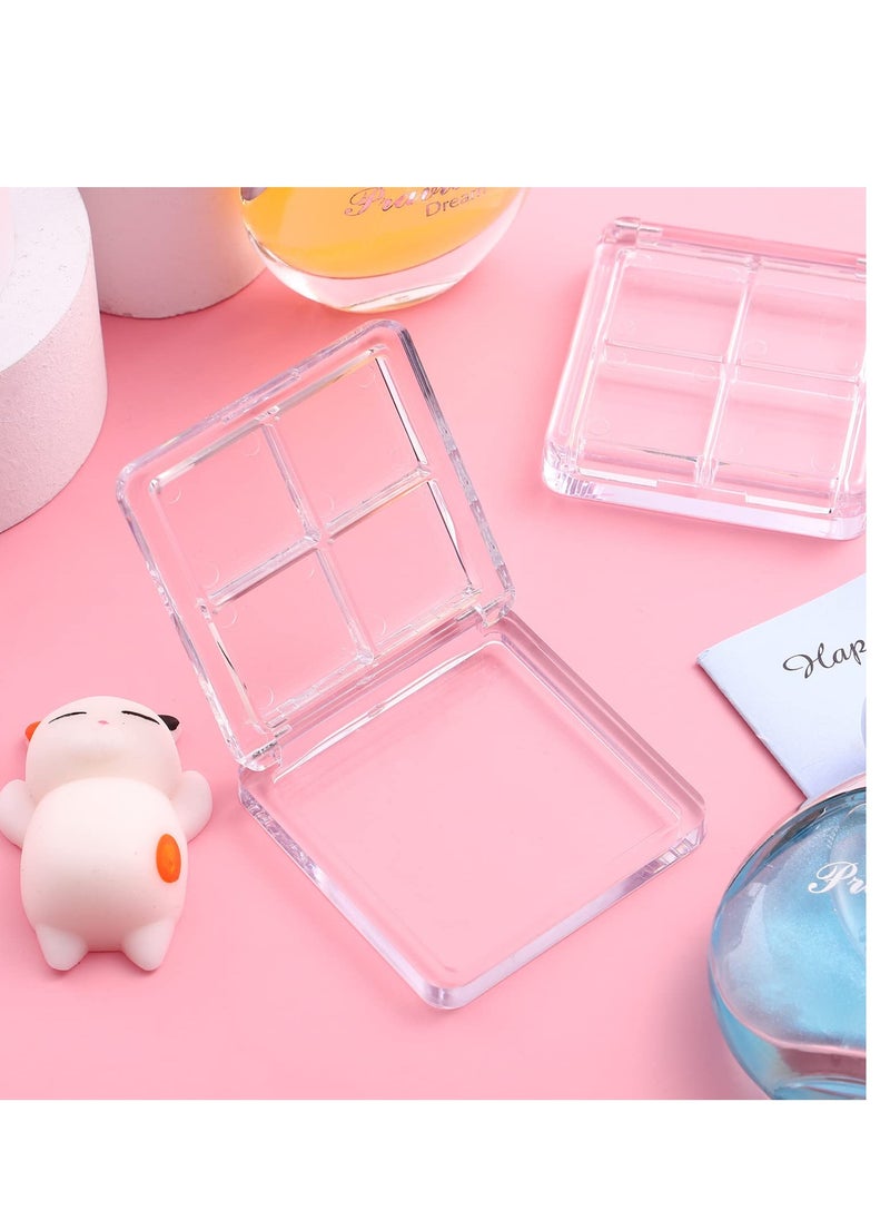 Excefore Empty Eyeshadow Palette 10 Pieces Empty 4 Grids Eye Shadow Pallet Small Makeup Palette Lipstick Compact Containers Cosmetic Sample Storage Cases Clear Makeup DIY Cosmetic Container  - Image 2