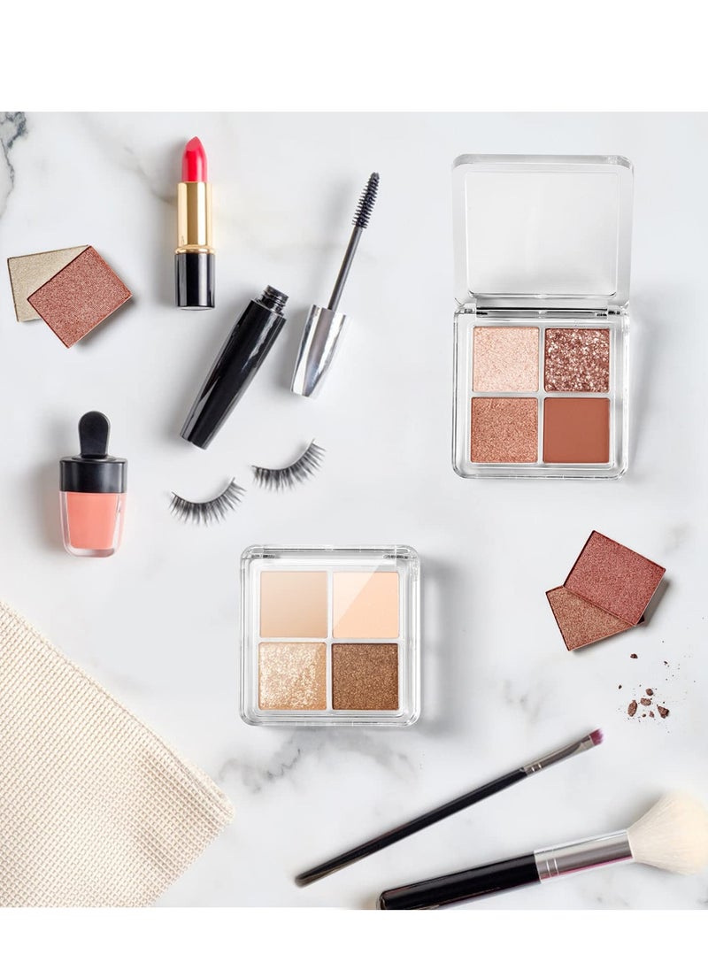 Excefore Empty Eyeshadow Palette 10 Pieces Empty 4 Grids Eye Shadow Pallet Small Makeup Palette Lipstick Compact Containers Cosmetic Sample Storage Cases Clear Makeup DIY Cosmetic Container  - Image 3