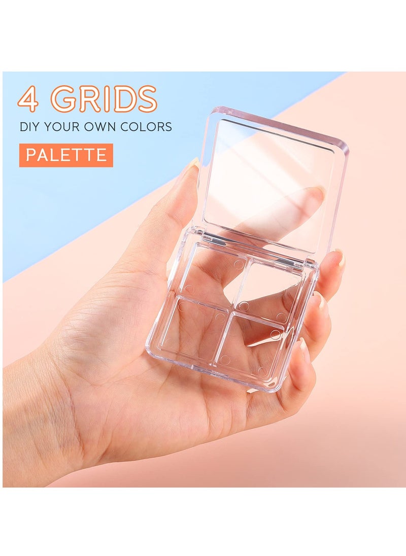 Excefore Empty Eyeshadow Palette 10 Pieces Empty 4 Grids Eye Shadow Pallet Small Makeup Palette Lipstick Compact Containers Cosmetic Sample Storage Cases Clear Makeup DIY Cosmetic Container  - Image 4