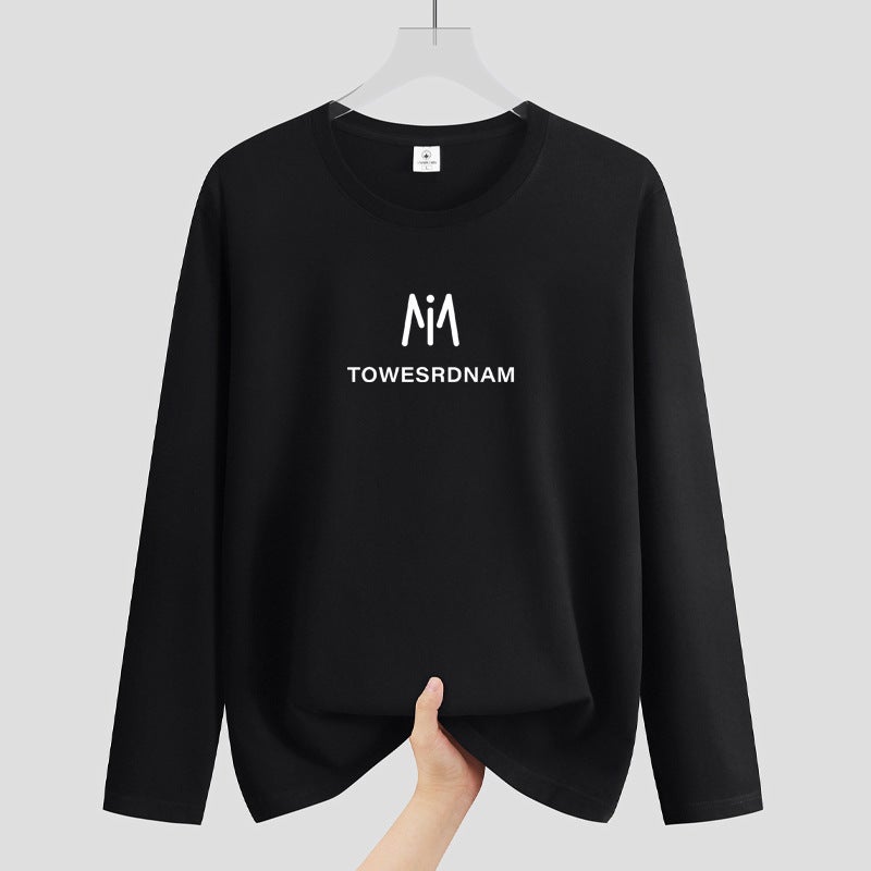 Autumn New Long-Sleeved T-Shirt Men'S Round Neck Fat Plus Size Men'S Youth Student Korean Style All-Match Shirt Fashion - Image 2