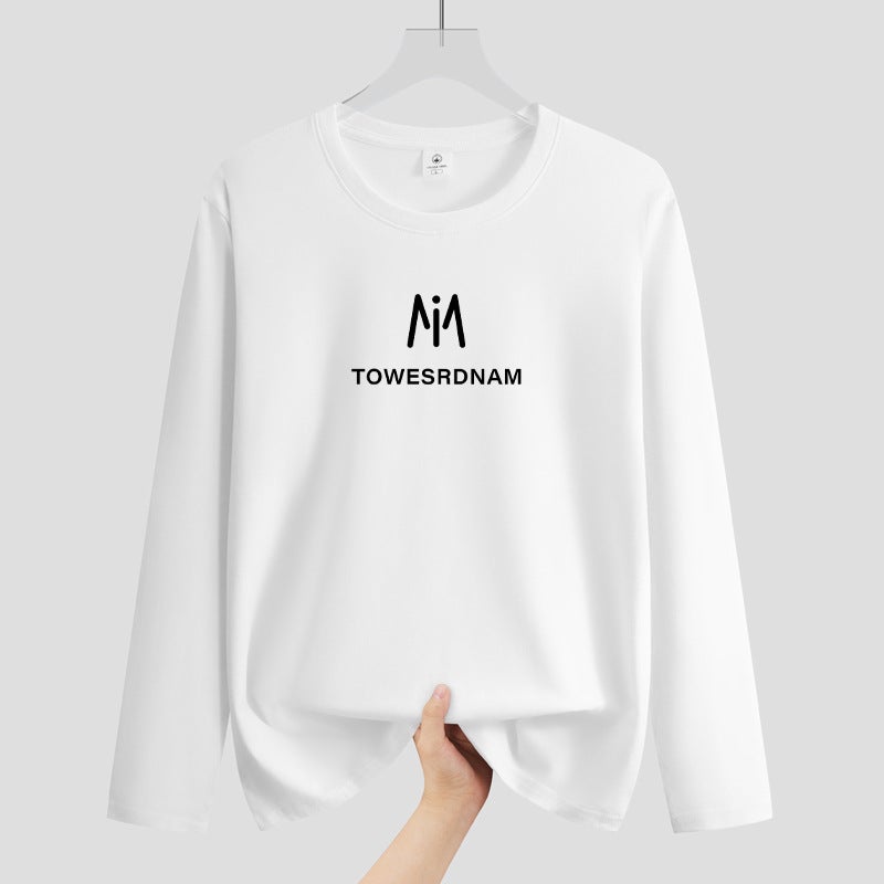 Autumn New Long-Sleeved T-Shirt Men'S Round Neck Fat Plus Size Men'S Youth Student Korean Style All-Match Shirt Fashion - Image 1