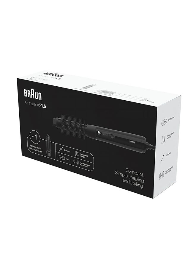 BRAUN AS 1.5 Hot Air Brush 300W – 2-in-1 Hair Styler with 3 Heat Settings, Round & Smoothing Attachments - BRAS150SDE black - Image 1