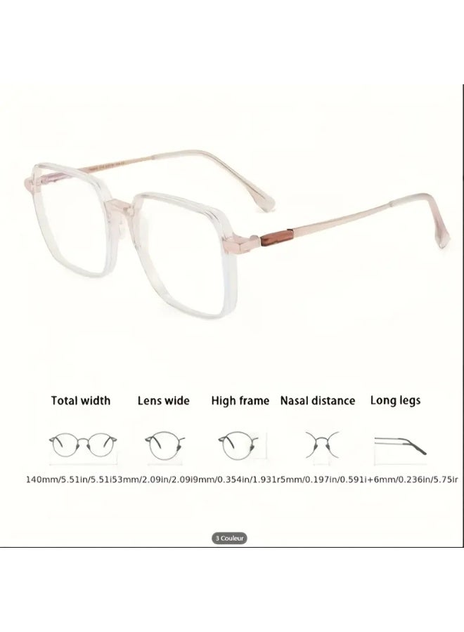 SCENT HOUSE Super Large High-End Black Frame Glasses – Minimalist Makeup Style, Flat Lenses with Blue Light Protection, Ideal for Small Faces, Fashionable Eyewear (Includes Eyeglass Case), Blue Light Blocking Glasses, Eyeglasses - Image 2