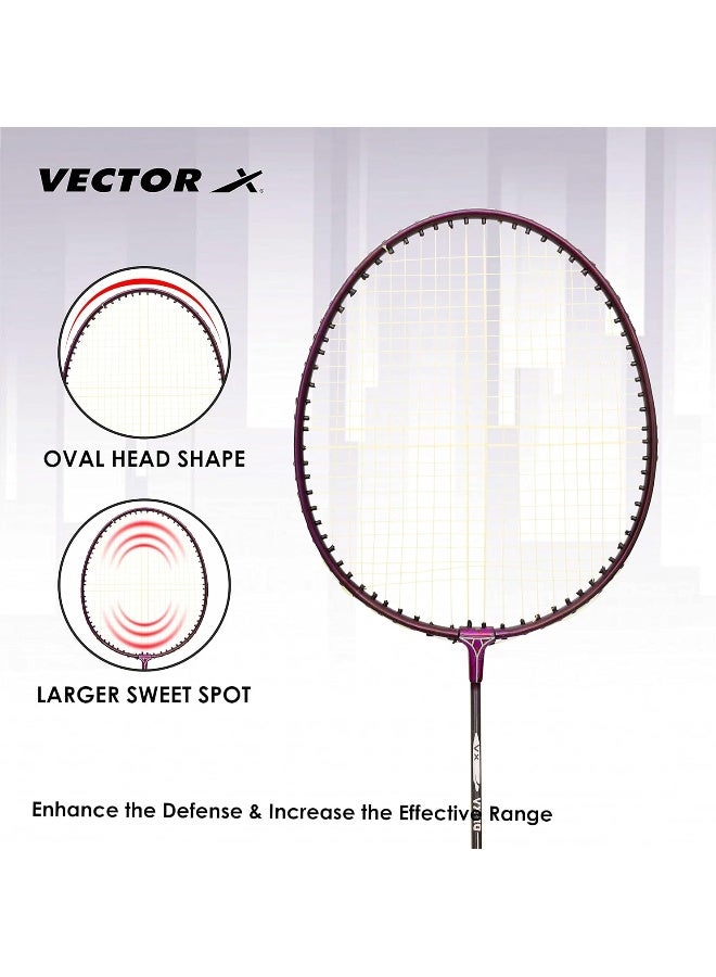 فيكتور أكس مجموعة مضارب تنس الريشة Vector X VXB-10 المصنوعة من الألومنيوم – عبوة 3 قطع مع ريشة وغطاء للتدريب واللعب، خفيف الوزن ومتينة - Image 3