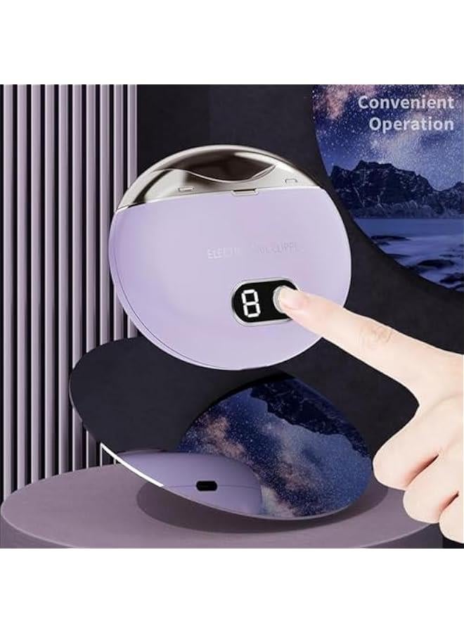 هوكور LukRosey Electric Nail Clipper, USB Rechargeable Automatic Nail Clipper with Power Display, 3-Speed Adjustment Electric Toenail Clippers, Ultraviolet Disinfection Electric Nail Clipper Baby - Image 3