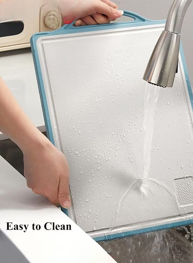 Trendify Double-Sided Cutting Board with Easy Grip Handles, Non-Slip Base, Wheat Straw PP and Stainless Steel Surface for Meat, Vegetables, Fish and Fruits, Durable Easy to Clean Kitchen Chopping Board - Image 3