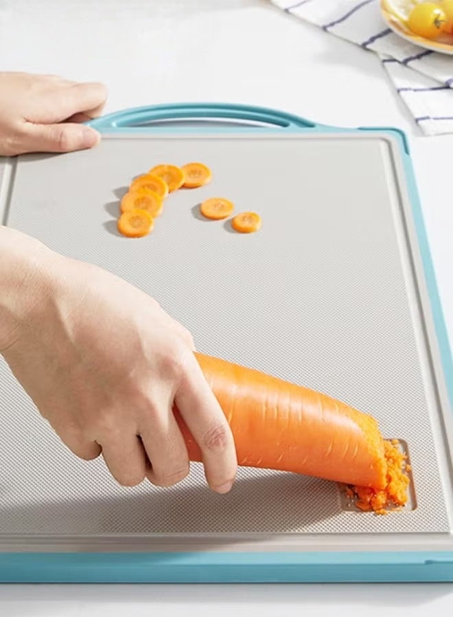 Trendify Double-Sided Cutting Board with Easy Grip Handles, Non-Slip Base, Wheat Straw PP and Stainless Steel Surface for Meat, Vegetables, Fish and Fruits, Durable Easy to Clean Kitchen Chopping Board - Image 4