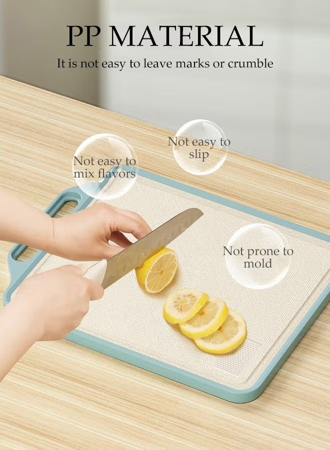 Trendify Double-Sided Cutting Board with Easy Grip Handles, Non-Slip Base, Wheat Straw PP and Stainless Steel Surface for Meat, Vegetables, Fish and Fruits, Durable Easy to Clean Kitchen Chopping Board - Image 5