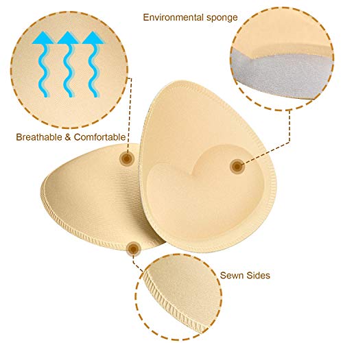 TopBine Bra Pads Inserts Women's Sports Cups Bra Replacement Insert for Bikini Swimsuit (3 Beige M, A/B) - Image 3