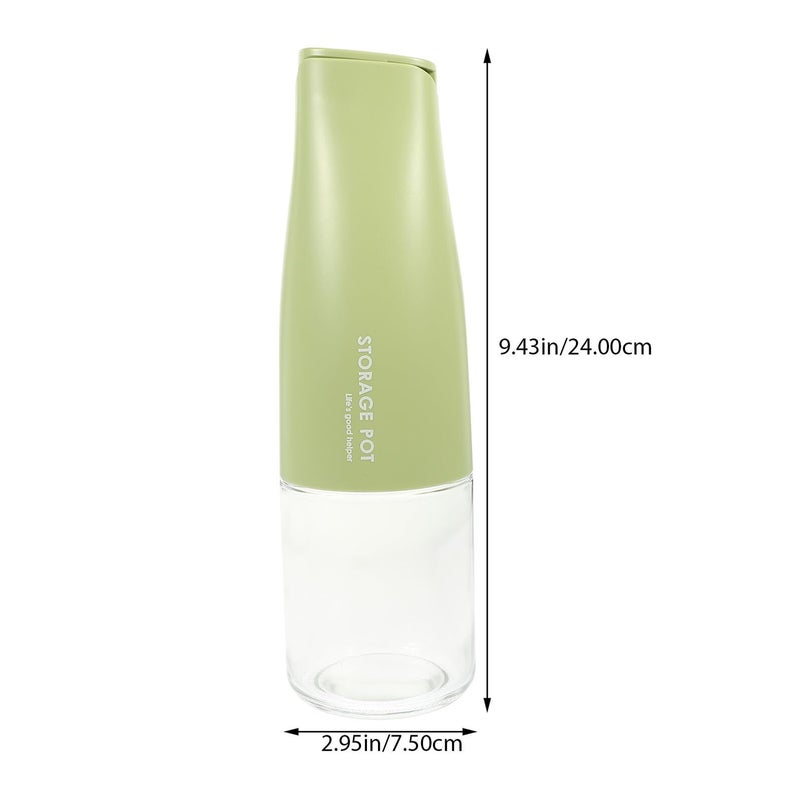Green Glass Oil Dispenser Bottle With Automatic Flip Lid For Kitchen - Image 3