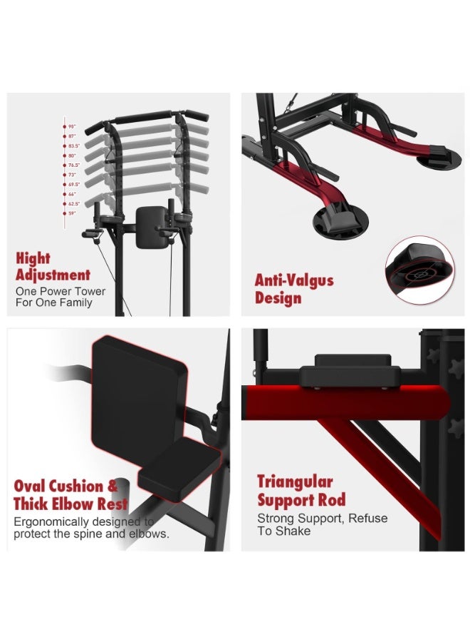 شو وو قضيب سحب باور تاور للصالة الرياضية المنزلية، حامل قضيب سحب متعدد الوظائف، محطة قضيب غطس، مدرب قوة قبضة، محطة تمرين غطس بارتفاع قابل للتعديل، معدات لياقة بدنية لتدريب القوة - Image 3